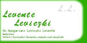 levente leviczki business card